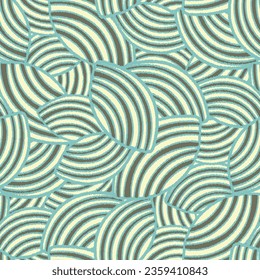 Seamless abstract geometric pattern of random arcuate stripes.
