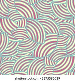 Seamless abstract geometric pattern of random arcuate stripes.
