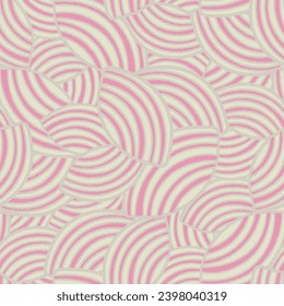 Seamless abstract geometric pattern of random arcuate stripes.
