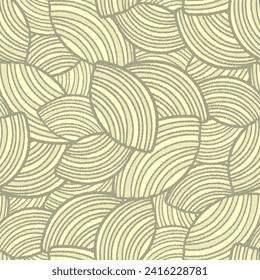 Seamless abstract geometric pattern of random arcuate stripes.
