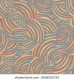 Seamless abstract geometric pattern of random arcuate stripes.
