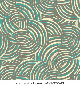 Seamless abstract geometric pattern of random arcuate stripes.
