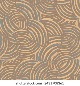 Seamless abstract geometric pattern of random arcuate stripes.

