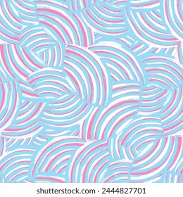 Seamless abstract geometric pattern of random arcuate stripes.
