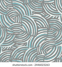 Seamless abstract geometric pattern of random arcuate stripes.
