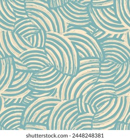 Seamless abstract geometric pattern of random arcuate stripes.
