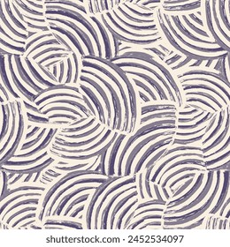 Seamless abstract geometric pattern of random arcuate stripes.
