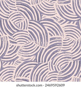 Seamless abstract geometric pattern of random arcuate stripes.

