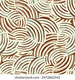 Seamless abstract geometric pattern of random arcuate stripes.
