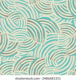 Seamless abstract geometric pattern of random arcuate stripes.
