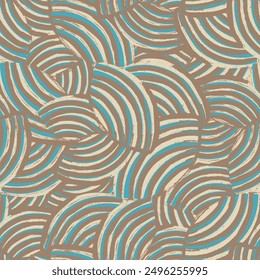Seamless abstract geometric pattern of random arcuate stripes.
