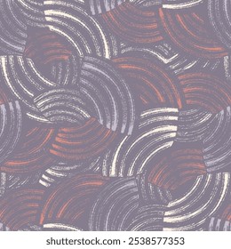 Seamless abstract geometric pattern of random arcuate stripes.

