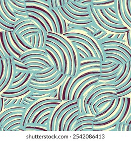 Padrão geométrico abstrato contínuo de listras arqueadas aleatórias.
