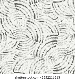 Seamless abstract geometric pattern of random arcuate stripes.
