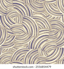 Seamless abstract geometric pattern of random arcuate stripes.
