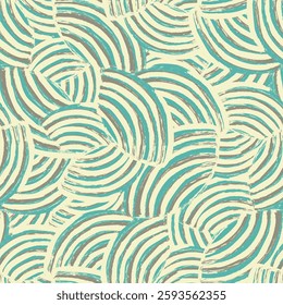 Seamless abstract geometric pattern of random arcuate stripes.
