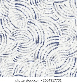 Seamless abstract geometric pattern of random arcuate stripes.
