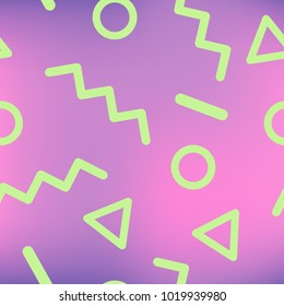 Seamless abstract geometric pattern in retro memphis style