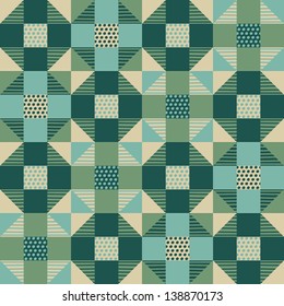 Seamless abstract geometric pattern, retro style