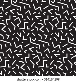 Seamless abstract geometric pattern in retro memphis style, fashion 80-90s. It can be used in printing, website backdrop and fabric design.