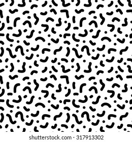 Seamless abstract geometric pattern in retro memphis style, fashion 80-90s, on transparent background. It can be used in printing, website backdrop and fabric design.