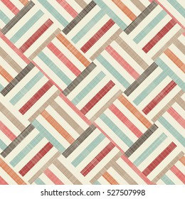 Seamless abstract geometric pattern in retro colors on texture background. Endless pattern can be used for ceramic tile, wallpaper, linoleum, textile, web page background.