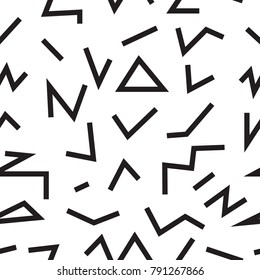 Seamless abstract geometric pattern in retro memphis style