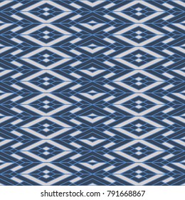 Seamless abstract geometric pattern with rhombuses on blue background. Modern style. Vector