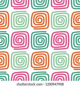 Seamless abstract geometric pattern. Screws. Mosaic texture. Brushwork. Hand hatching. Can be used for wallpaper, textile, invitation card, wrapping, web page background.