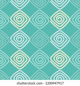 Seamless abstract geometric pattern. Screws. Mosaic texture. Brushwork. Hand hatching. Can be used for wallpaper, textile, invitation card, wrapping, web page background.