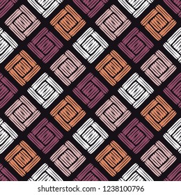 Seamless abstract geometric pattern. Scribble texture. Vector pattern. Mosaic texture. Can be used for wallpaper, textile, invitation card, wrapping, web page background.