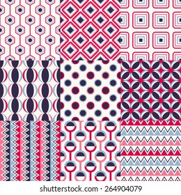 seamless abstract geometric pattern set