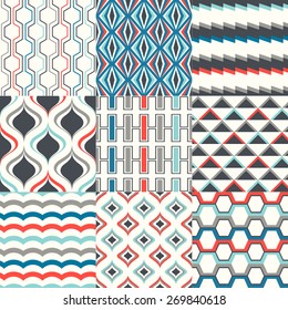 seamless abstract geometric pattern set