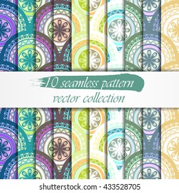 Seamless abstract geometric pattern set. Seamless background. Vector Illustration