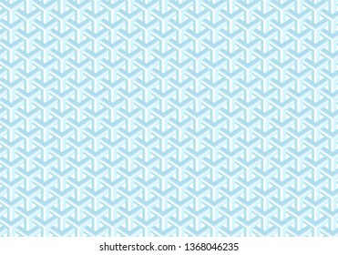 Seamless abstract geometric pattern. Shades of blue. Optical illusion. Transparent background. Swatch is included in EPS file.
