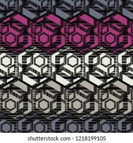Patrón geométrico abstracto sin fisuras. Formas de hexágonos. Patrón de Vector. Textura de mosaico. Textura de garabato. Puede ser utilizado para el Fondo de pantalla, la materia textil, la tarjeta de la invitación, envoltura, fondo de la página del Web.