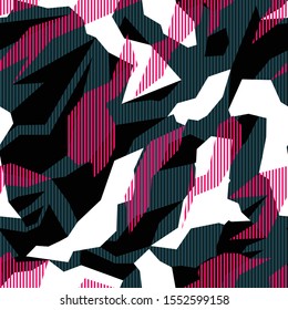 
Seamless abstract geometric pattern of shapes and lines. Racing background for decal and vinyl. Modern vector design.