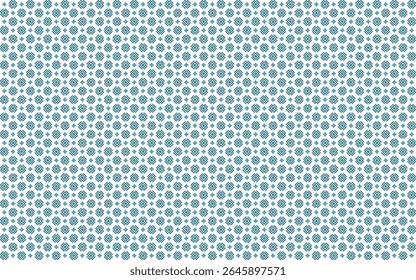 Seamless abstract geometric pattern with stencil square n cross composition in blue on white background. Vector illustration, for masculine shirt lady dress cloth cover decoration all over print art 