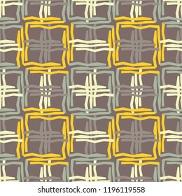 Seamless abstract geometric pattern. Strips. Mosaic texture. Brushwork. Hand hatching. Can be used for wallpaper, textile, invitation card, wrapping, web page background.