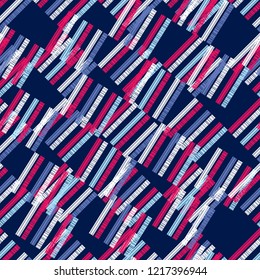 Seamless abstract geometric pattern. Strips. Vector pattern. Mosaic texture. Scribble texture. Can be used for wallpaper, textile, invitation card, wrapping, web page background.