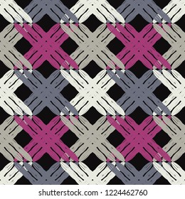 Seamless abstract geometric pattern. Strips. Vector pattern. Mosaic texture. Scribble texture. Can be used for wallpaper, textile, invitation card, wrapping, web page background.