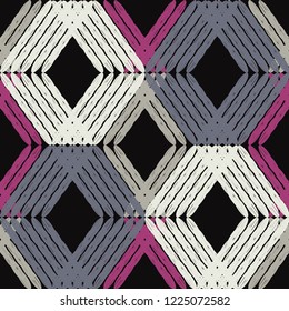 Seamless abstract geometric pattern. Strips. Vector pattern. Mosaic texture. Scribble texture. Can be used for wallpaper, textile, invitation card, wrapping, web page background.