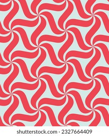 Seamless abstract geometric pattern with swirl red lines on a white background. Striped graphic textile texture. Vector image. 