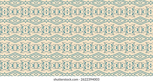 Seamless Abstract Geometric Pattern with Symmetrical Motifs