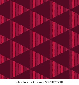 Seamless abstract geometric pattern. Texture of stripes and triangles. Scribble texture. Textile rapport.