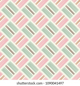 Seamless abstract geometric pattern. The texture of rhombus. Manual hatching. Scribble texture. Textile rapport.