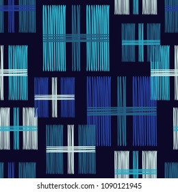 Seamless abstract geometric pattern. The texture of rhombus. Manual hatching. Scribble texture. Textile rapport.