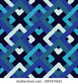Seamless abstract geometric pattern. The texture of rhombus. Hand hatching. Scribble texture. Textile rapport.