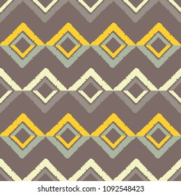 Seamless abstract geometric pattern. The texture of rhombus. Hand hatching. Scribble texture. Textile rapport.