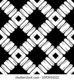 Seamless abstract geometric pattern. The texture of rhombus. Brushwork. Hand hatching. Scribble texture. Textile rapport.